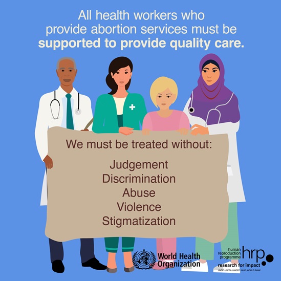 Infographic: All health workers who provide abortion services must be supported to provide quality care