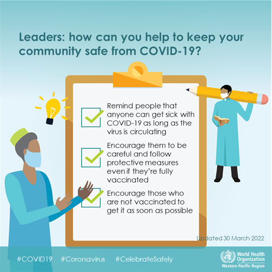 How leaders can keep the community safe during celebrations